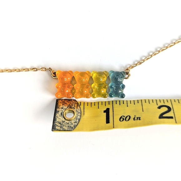 Betsey Johnson Gummy Bear Multi-Colored Pendant Necklace & Stud Earrings Set - Picture 12 of 12
